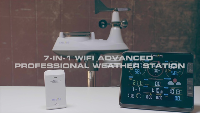 Estación meteorológica profesional WIFI HD TFT con sensor 7 en 1
