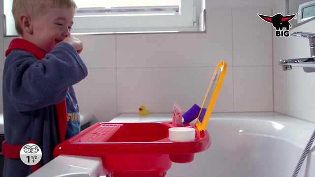 BIG Kleinkind Pflege Waschbecken für Badewannenrand Baby Splash rot 800056809 