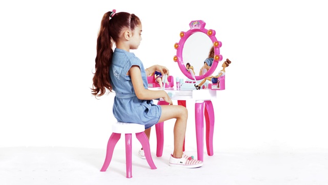 Schminktisch Kinder Frisiertisch Hocker Licht Sound Schönheitsstudio Spieltisch