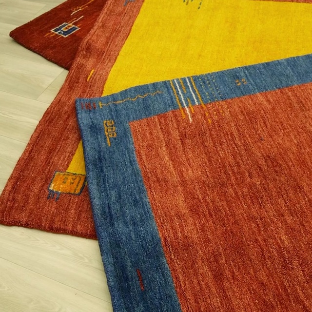 Teppich Morgenland Gabbeh Läufer Wolle Einfarbig Uni Handgeknüpft Schlafzimmer 