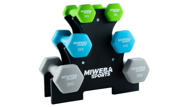 Miweba Sports Neopren Hantel Set Gewichte Fitness Hanteln Areobic Kurzhanteln 